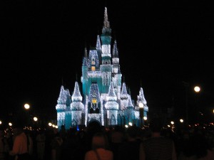 Magic Kingdom with Christmas Lights