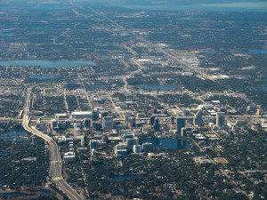 Downtown Orlando from the sky