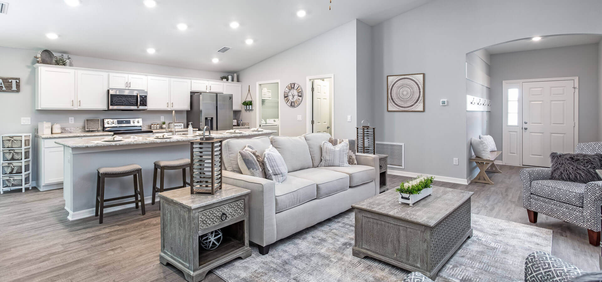 Raychel model by Highland Homes with a bright and open living area