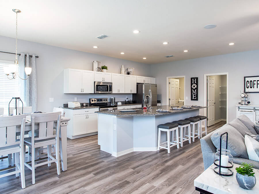 Open living area in the Shelby Florida new home by Highland Homes