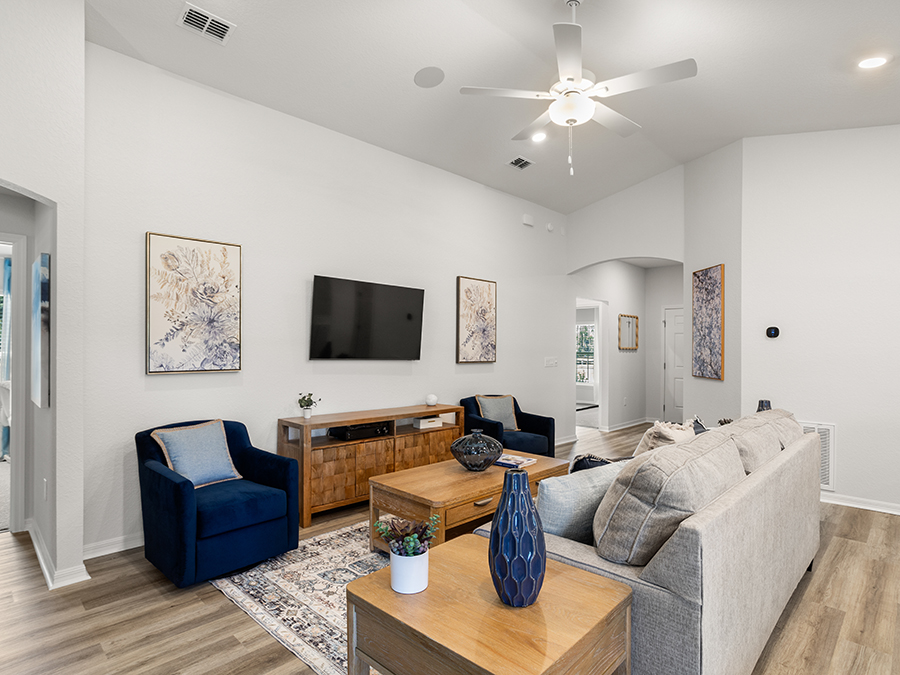 Vinyl plank flooring in a living area