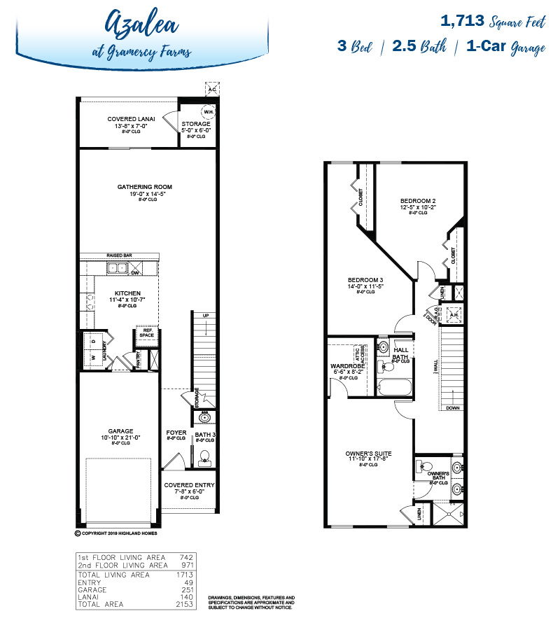 The Azalea by Highland Homes A New Townhome in St. Cloud, FL at