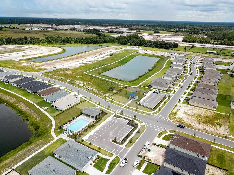 Aerial view of Siena Reserve new home community in St. Cloud